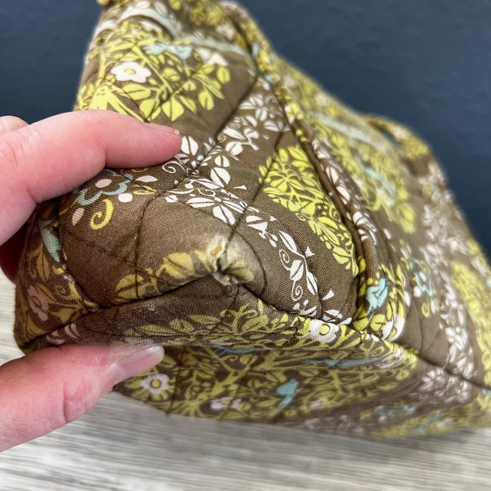 Vera Bradley Quilted Tote in Brown and Yellow Floral with Coin Purse - Picture 9 of 12